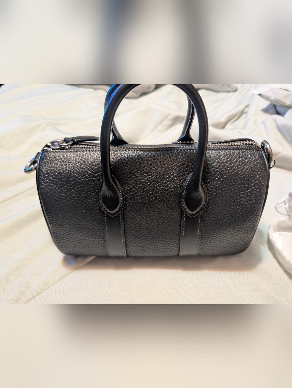 Coach Compass 25 Black Pebble Leather New - Picture 5 of 5
